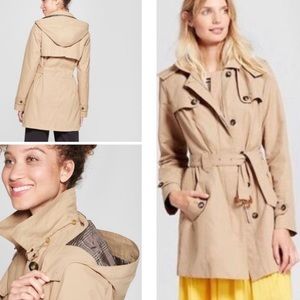 A New Day Hooded Rain Jacket, NWOT, Size S, Tan